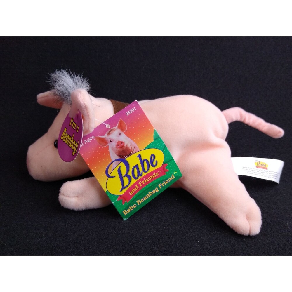 Babe the Pig Toy Plush Beanie Stuffed Animal Universal Studios Equity Toys 1998